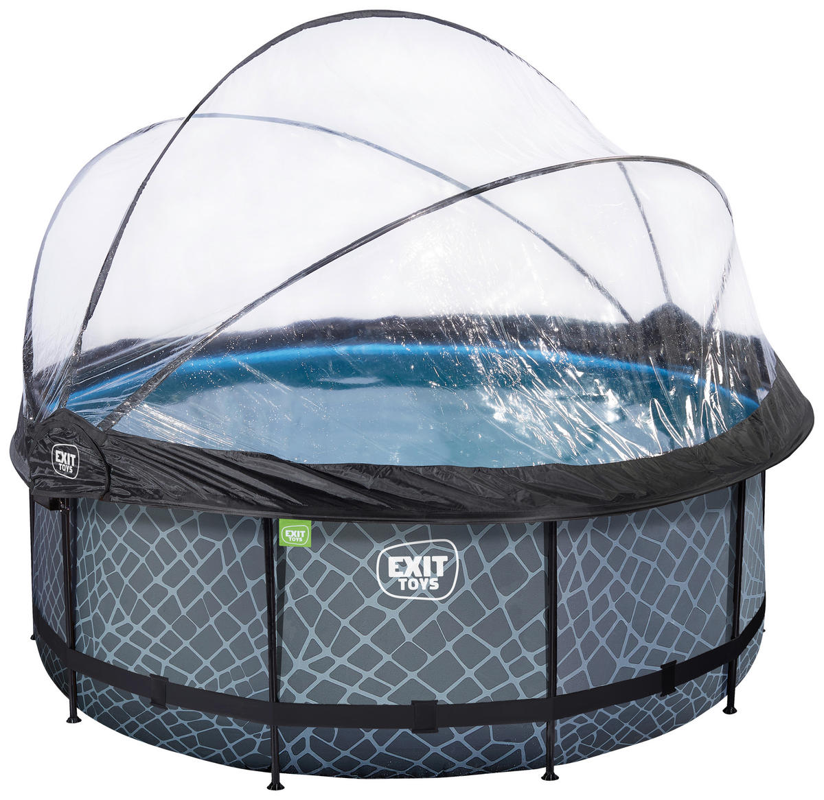 POOL 360/122 cm  - Blaugrau, Konventionell, Kunststoff/Metall (360/122cm) - EXIT Toys