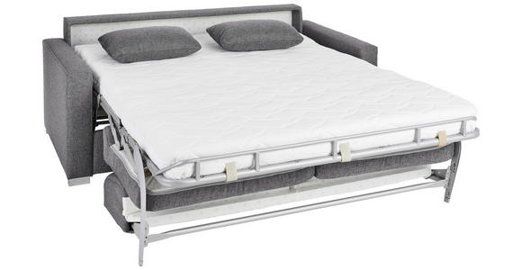 SCHLAFSOFA in Webstoff Grau - Chromfarben/Grau, KONVENTIONELL, Metall (188/86/97cm) - Novel