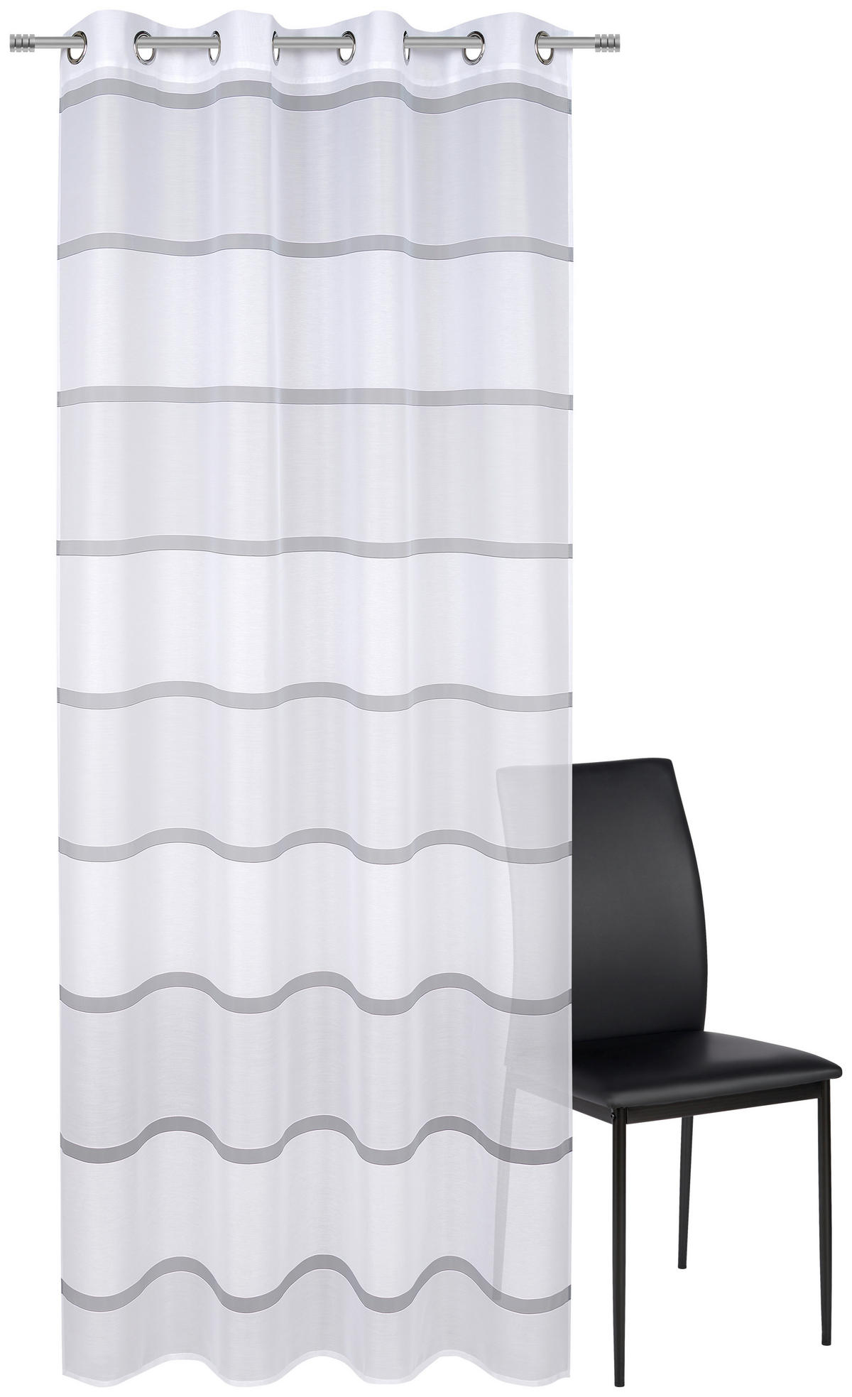 ZÁVĚS S OČKY, poloprůhledné, 140/245 cm - bílá, Design, textil (140/245cm) - Esposa
