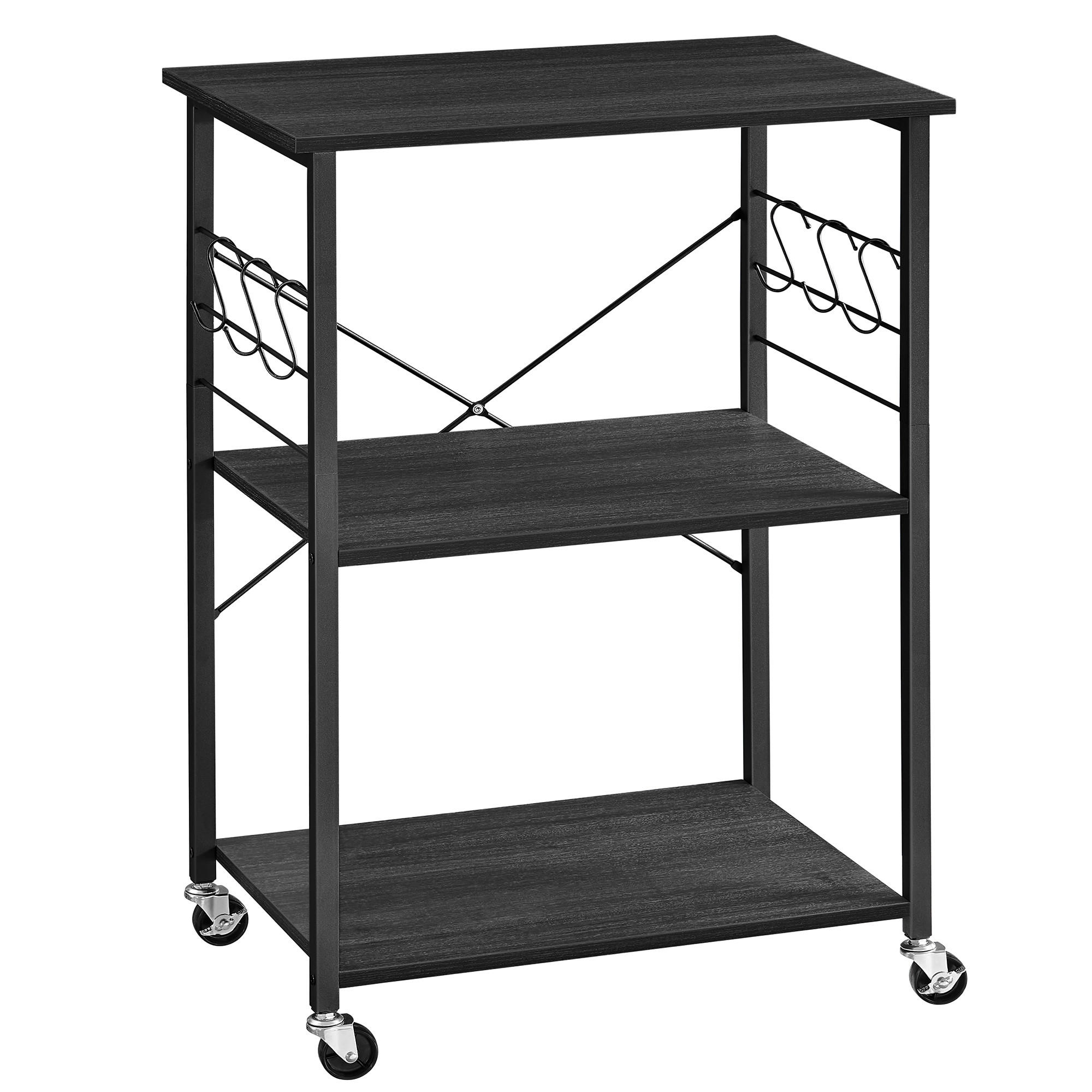 SERVIERWAGEN Schwarz  - Schwarz, Trend, Holzwerkstoff/Metall (60/89/40cm) - MID.YOU