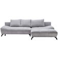 ECKSOFA  in Chenille Grau  - Schwarz/Grau, MODERN, Textil/Metall (290/182cm) - Hom`in
