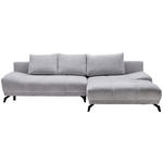 ECKSOFA  in Chenille Grau  - Schwarz/Grau, MODERN, Textil/Metall (290/182cm) - Hom`in