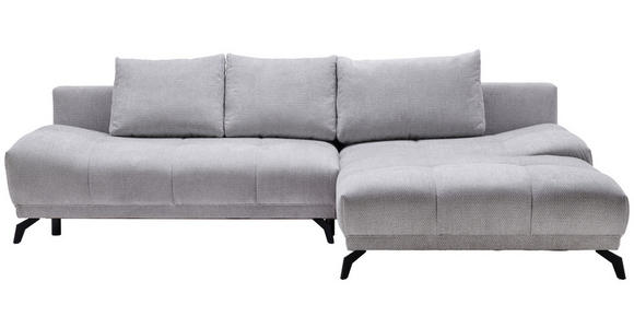 ECKSOFA  in Chenille Grau  - Schwarz/Grau, MODERN, Textil/Metall (290/182cm) - Hom`in