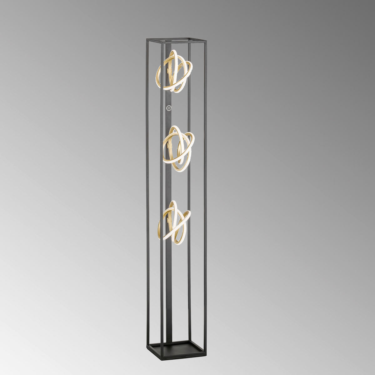 LED-STEHLEUCHTE - Schwarz, Design, Metall (20/20/130cm) - Fischer & Honsel