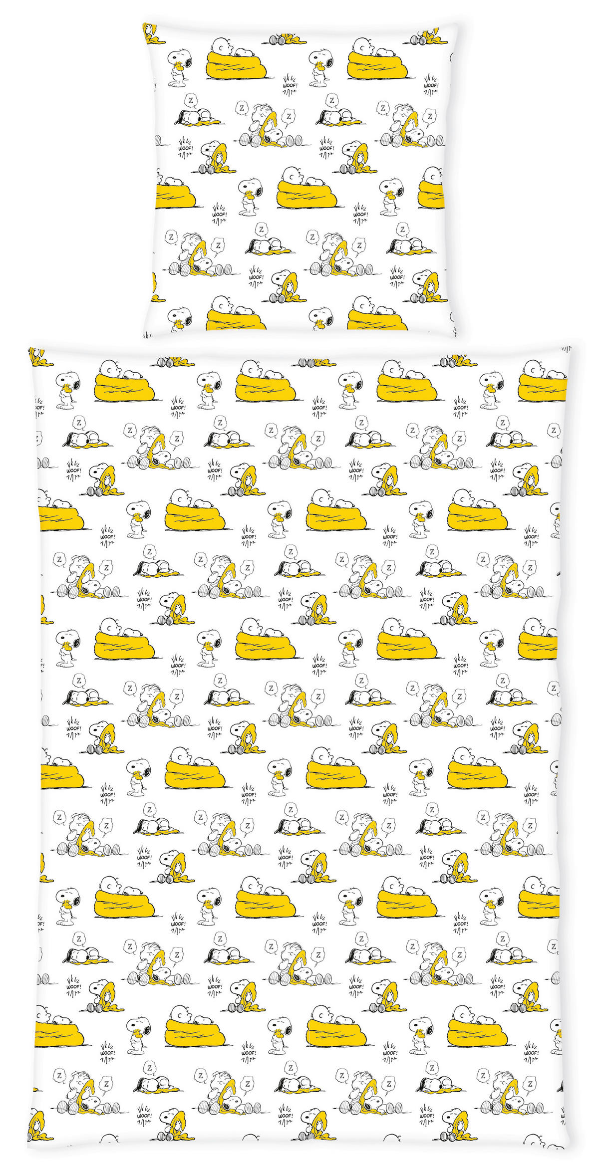 JUGENDBETTWÄSCHE Snoopy Renforcé 135/200 cm  - Gelb/Schwarz, Design, Textil (135/200cm) - Herding