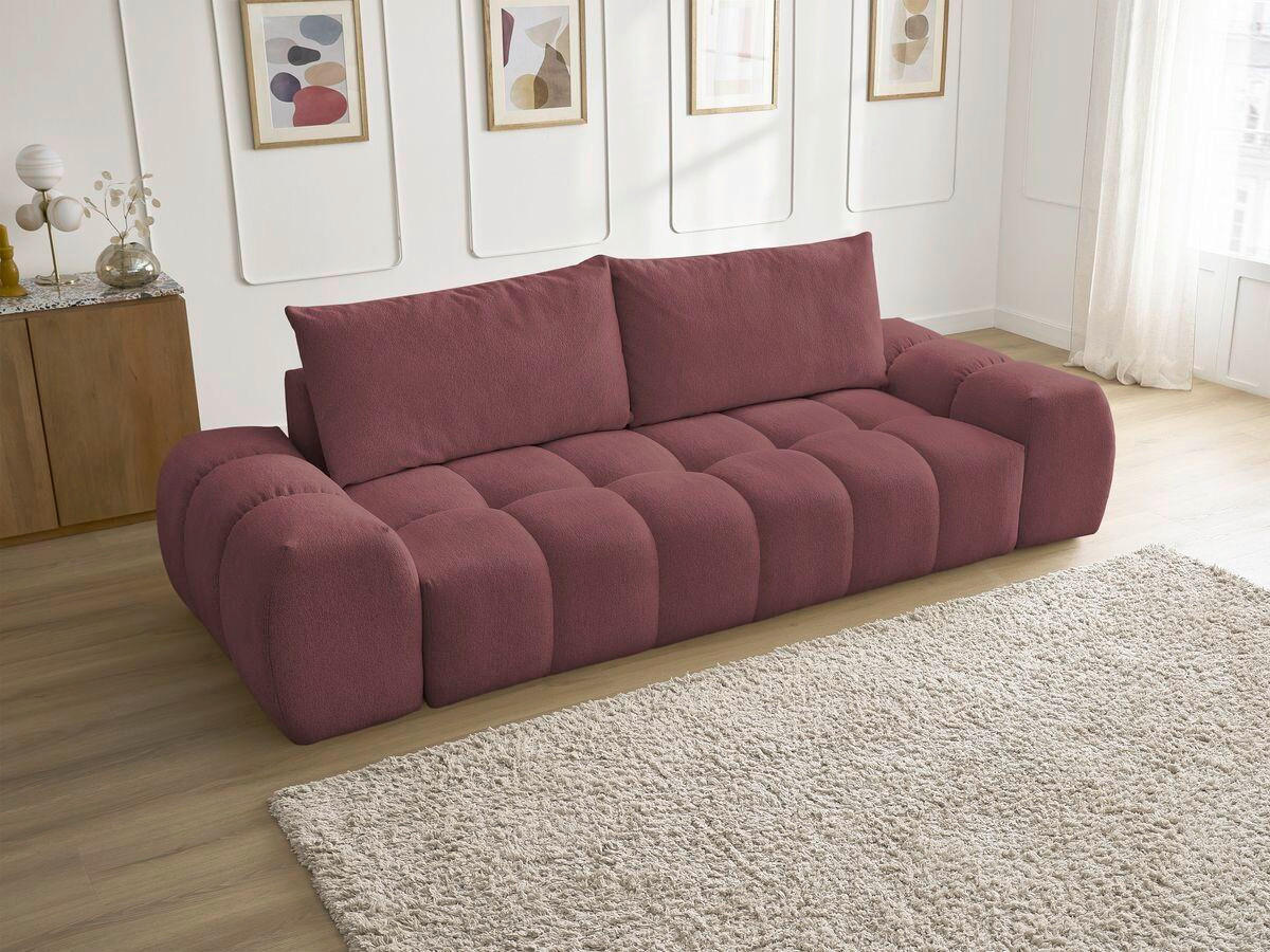 3-SITZER-SOFA EVEREST Flachgewebe Rot  - Rot/Schwarz, MODERN, Kunststoff/Textil (278/90/115cm)
