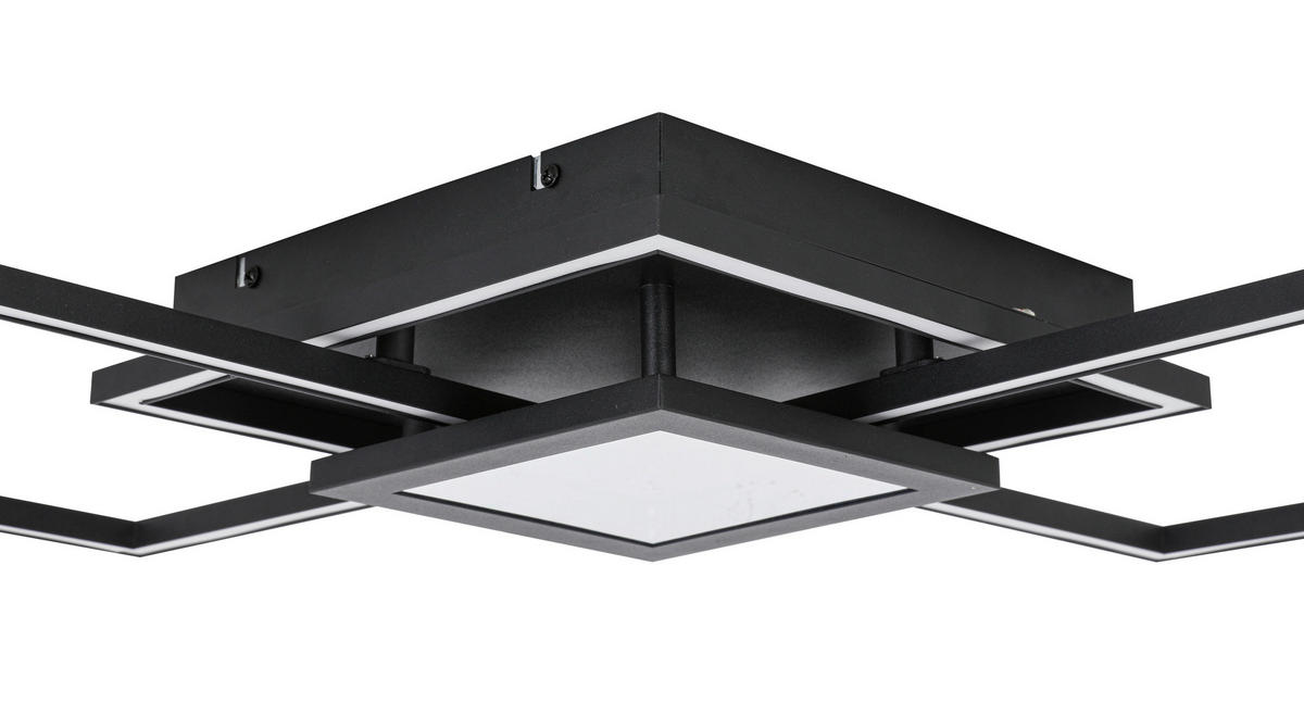 LED-DECKENLEUCHTE Texas 82/39,6/8,5 cm   - Schwarz, Design, Kunststoff/Metall (82/39,6/8,5cm) - Novel