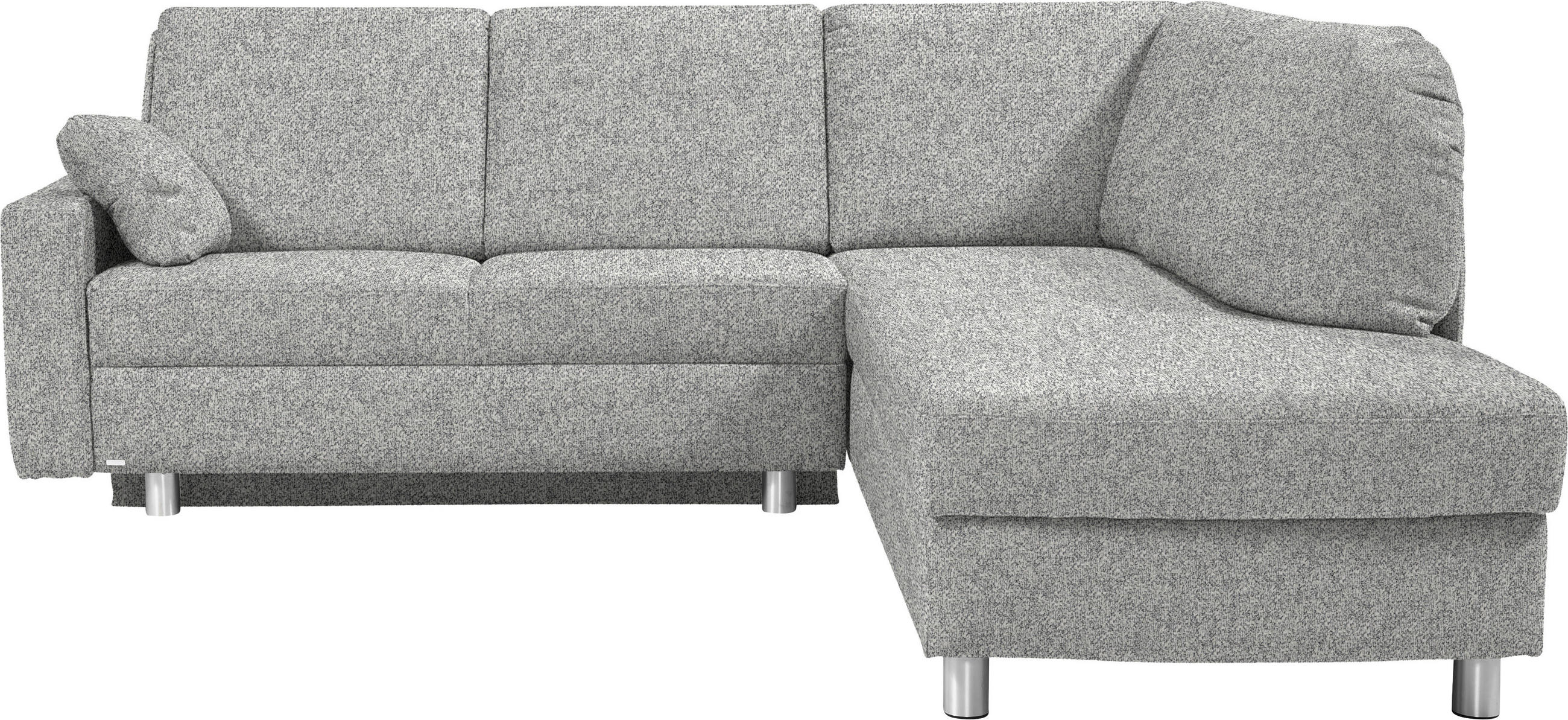 ECKSOFA  in Mikrovelours Naturfarben  227/208 cm  - Alufarben/Naturfarben, KONVENTIONELL, Textil/Metall (227/208cm) - Sedda