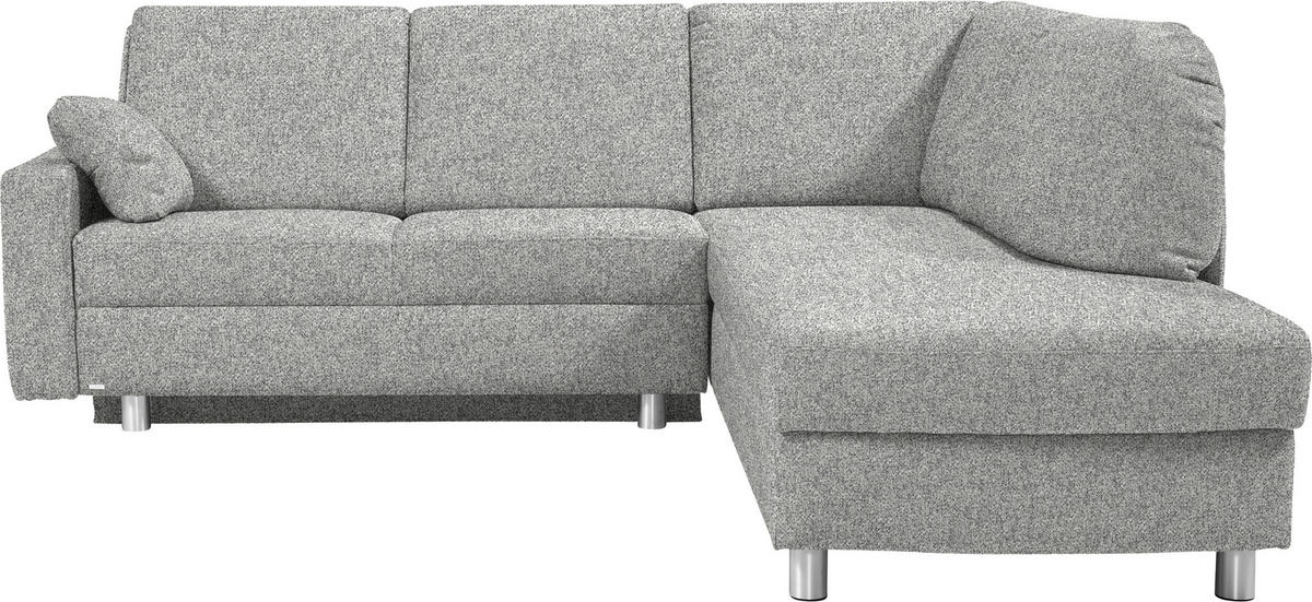 ECKSOFA  in Mikrovelours Naturfarben  227/208 cm  - Alufarben/Naturfarben, KONVENTIONELL, Textil/Metall (227/208cm) - Sedda