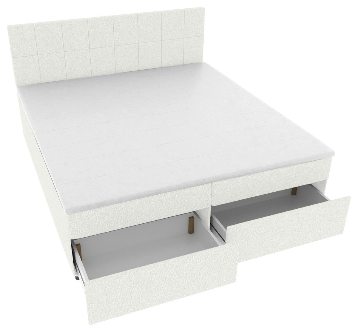 BOXBETT 140/200 cm,  in Creme, Topper, Matratzen, Bettschubladen, H3 = fest  - Creme/Schwarz, KONVENTIONELL, Kunststoff/Textil (140/200cm) - Boxxx