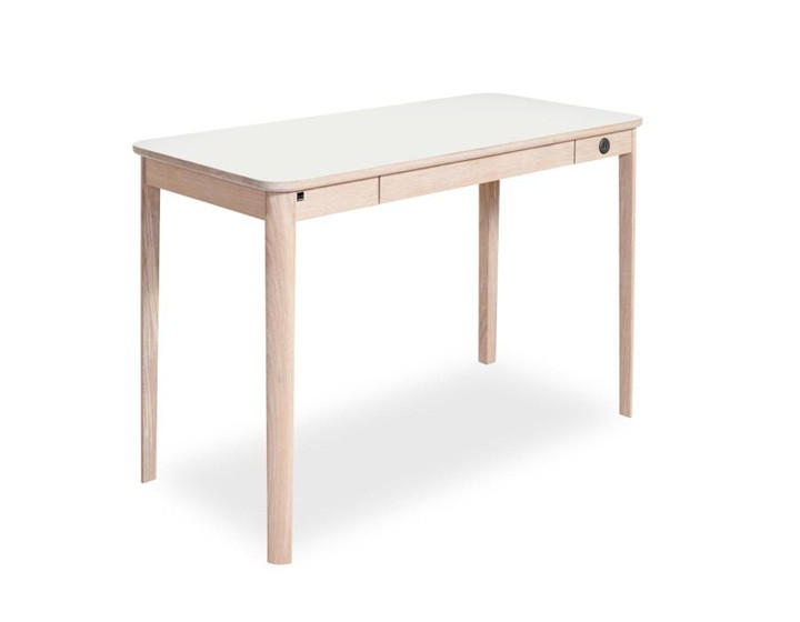 SKRIVBORD 115/55/74 cm vit, ek Bianco förvaringsutrymme, finns i olika trädekorer  - vit/ek Bianco, Klassisk, trämaterial/trä (115/55/74cm) - Skovby