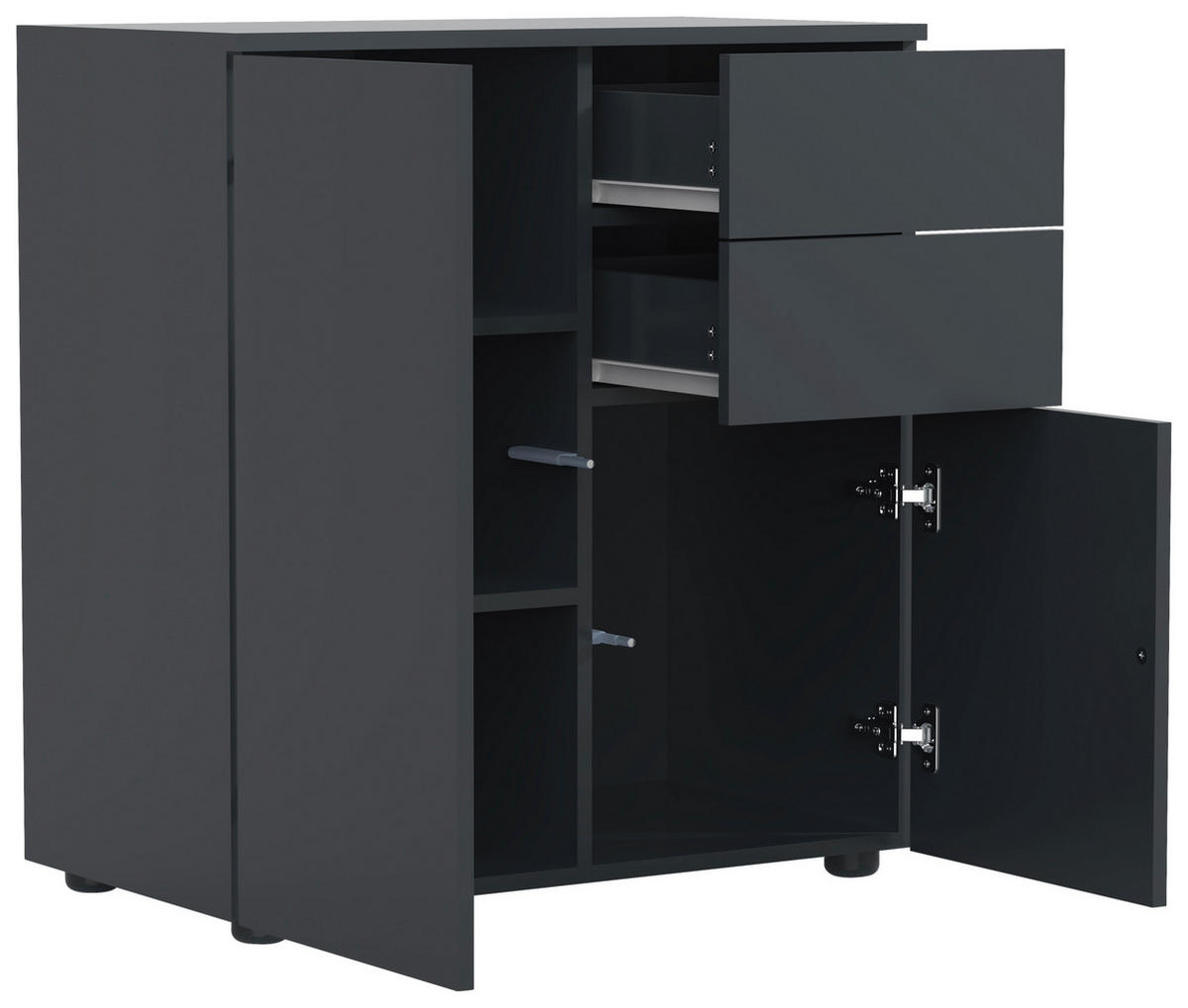 KOMMODE  in 70/77/39 cm  - Anthrazit, MODERN, Holzwerkstoff/Kunststoff (70/77/39cm) - MID.YOU