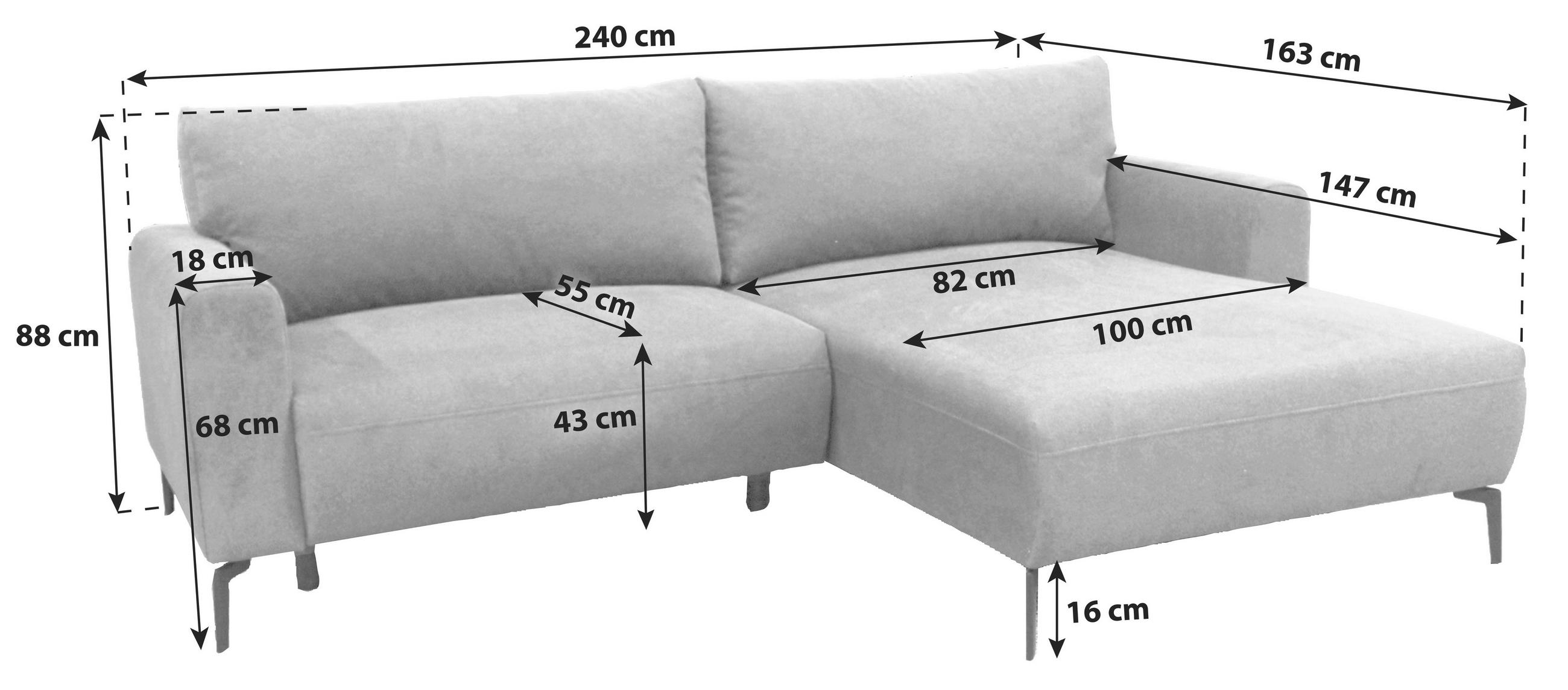 Thumbnail - Mid.you Ecksofa, Rot, Textil, Ottomane rechts, L-Form, 240x163 cm, Liegefunktion, Wohnzimmer, Sofas & Couches, Wohnlands...