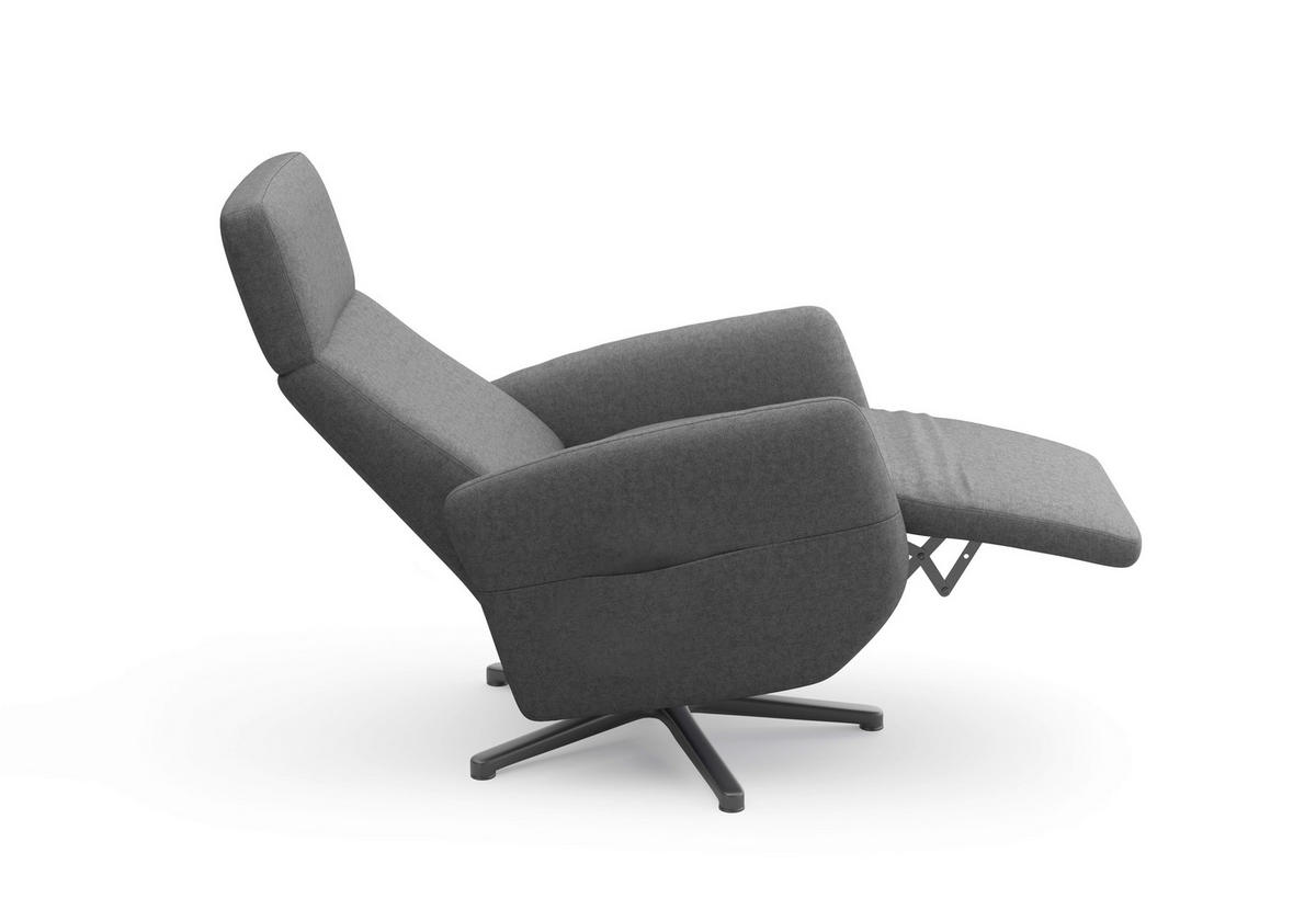 RELAXSESSEL in Textil Dunkelgrau  - Dunkelgrau/Schwarz, KONVENTIONELL, Textil/Metall (71/110/82cm) - Sit & More