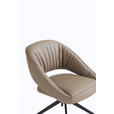 ARMLEHNSTUHL  Sitzfläche 360° drehbar, automatische Rückholfunktion  Echtleder  - Beige/Schwarz, Design, Leder/Metall (61/81/66cm) - Dieter Knoll