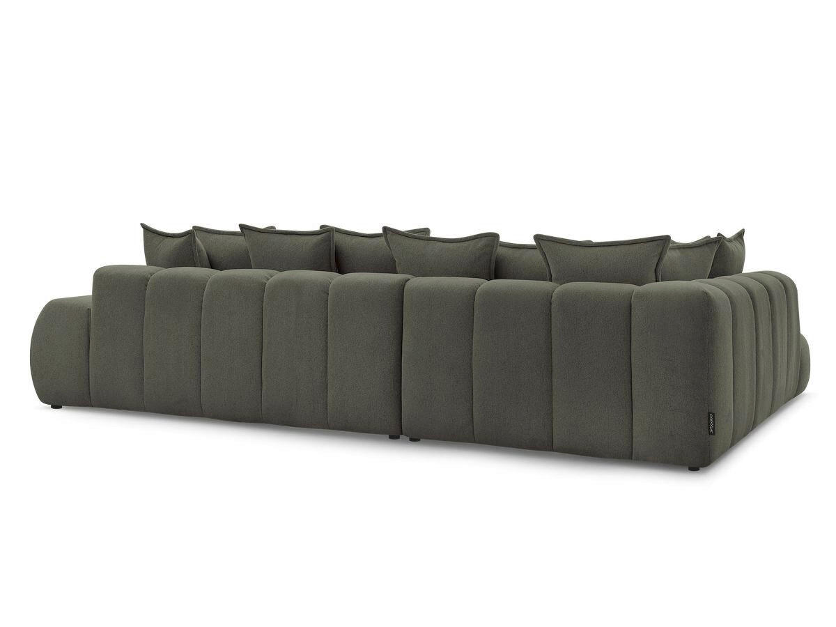 ECKSOFA Ottomane links  EVEREST Grün Flachgewebe  - Schwarz/Grün, MODERN, Kunststoff/Textil (210/352cm)