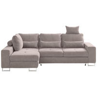 ECKSOFA Beige Flachgewebe  - Beige, Design, Textil/Metall (188/260cm) - Hom`in