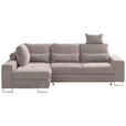 ECKSOFA in Flachgewebe Beige  - Beige, Design, Textil/Metall (188/260cm) - Hom`in