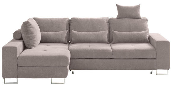 ECKSOFA in Flachgewebe Beige  - Beige, Design, Textil/Metall (188/260cm) - Hom`in