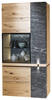 VITRINE in mehrschichtige Massivholzplatte (Tischlerplatte) Wildeiche Grau, Eichefarben  - Eichefarben/Grau, Design, Glas/Holz (96,2/201,6/43,2cm) - Voglauer