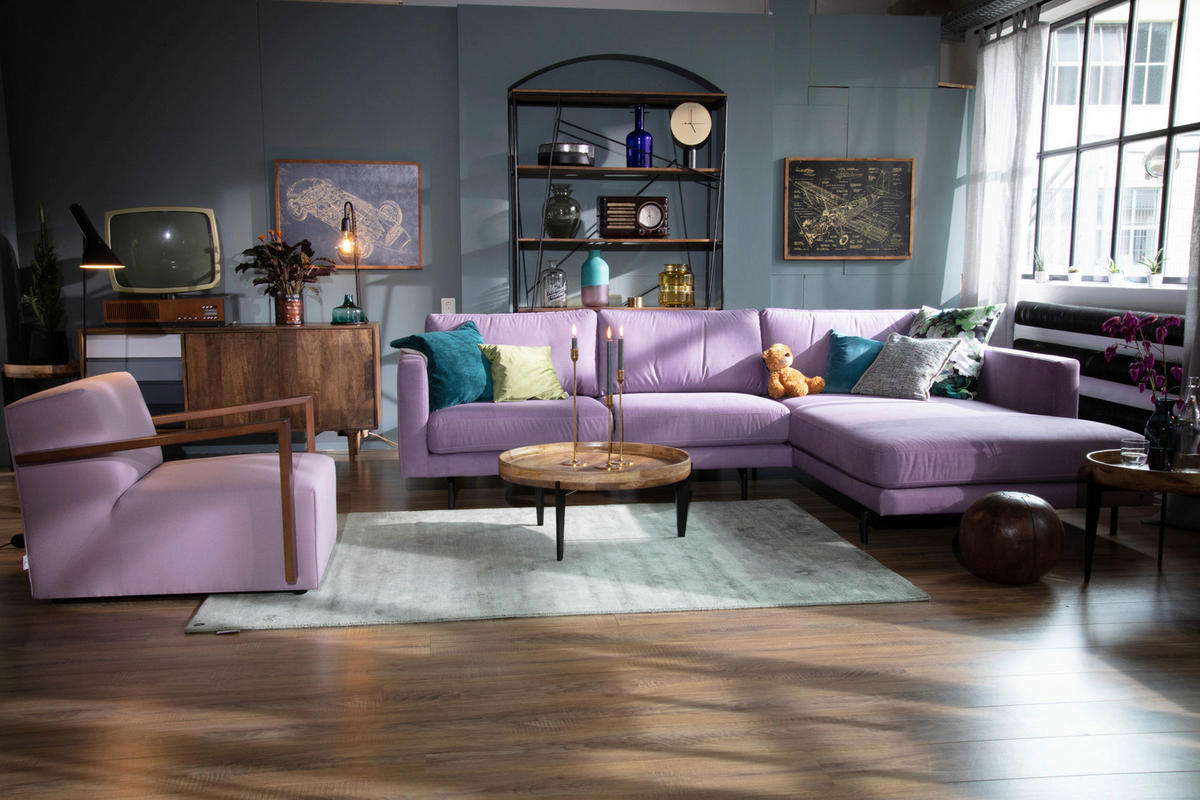 COUCHTISCH Mangoholz massiv 75/75/34 cm rund Naturfarben, Schwarz  - Schwarz/Naturfarben, Design, Holz/Metall (75/75/34cm) - MID.YOU