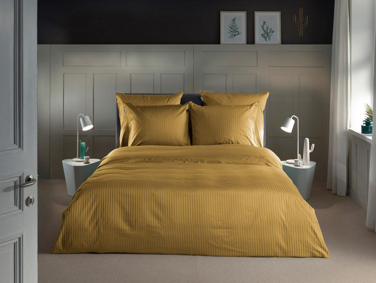 BETTWÄSCHE Banda Makosatin 200/200 cm  - Goldfarben, Basics, Textil (200/200cm)