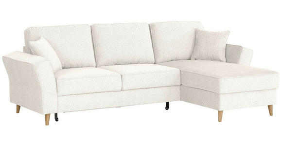 ECKSOFA in Flachgewebe Naturfarben  - Eichefarben/Naturfarben, KONVENTIONELL, Holz/Textil (265/159cm) - Carryhome