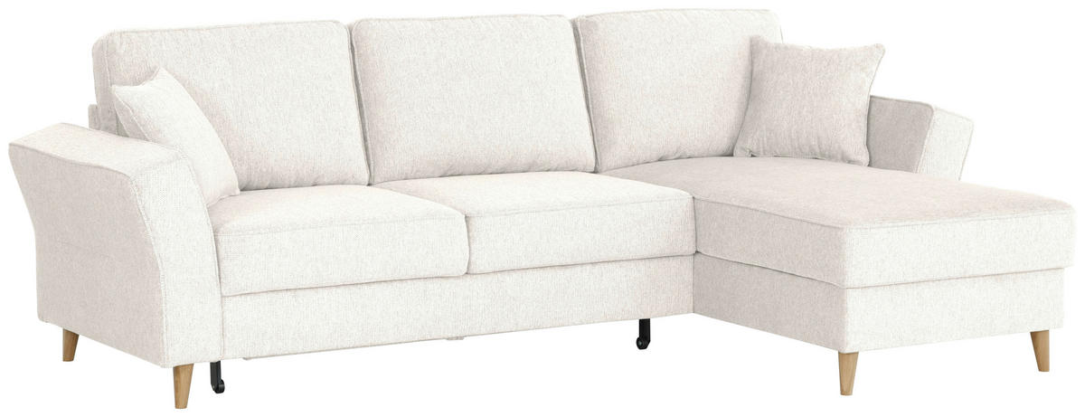 ECKSOFA in Flachgewebe Naturfarben  - Eichefarben/Naturfarben, KONVENTIONELL, Holz/Textil (265/159cm) - Carryhome
