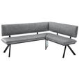 ECKBANK 205/165 cm  in Schwarz, Hellgrau  - Hellgrau/Schwarz, MODERN, Textil/Metall (205/165cm) - Cantus