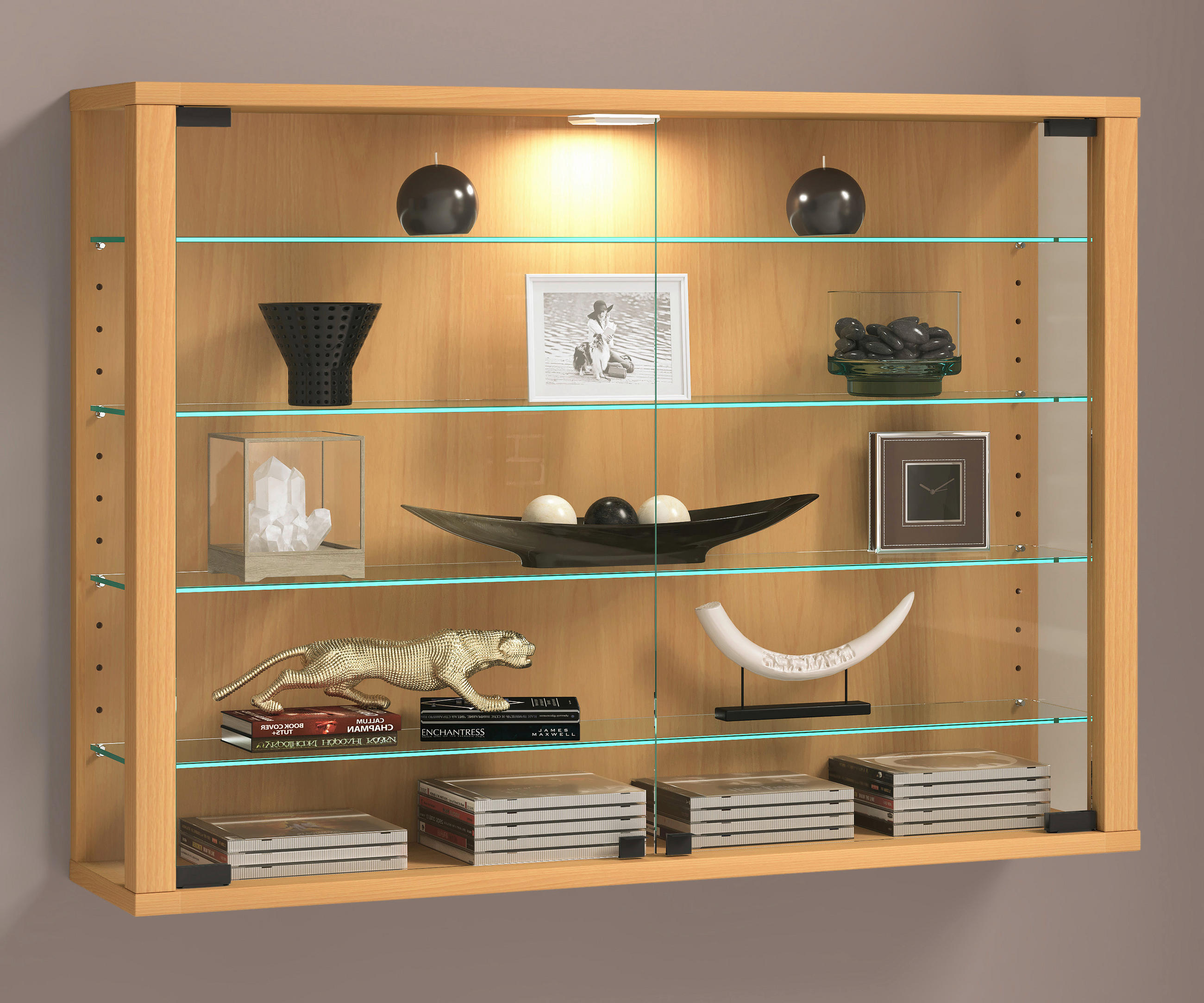 HÄNGEVITRINE in Buchefarben  - Buchefarben, Design, Glas/Holzwerkstoff (83/60/18cm) - MID.YOU