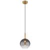 HÄNGELEUCHTE 18/120 cm    - Klar/Messingfarben, Design, Glas/Metall (18/120cm) - Globo