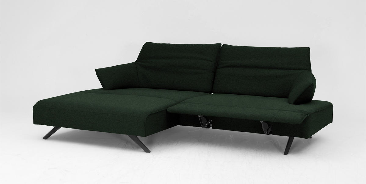 ECKSOFA  in Struktur Grün  165/276 cm  - Anthrazit/Grün, Design, Textil/Metall (165/276cm) - Himolla