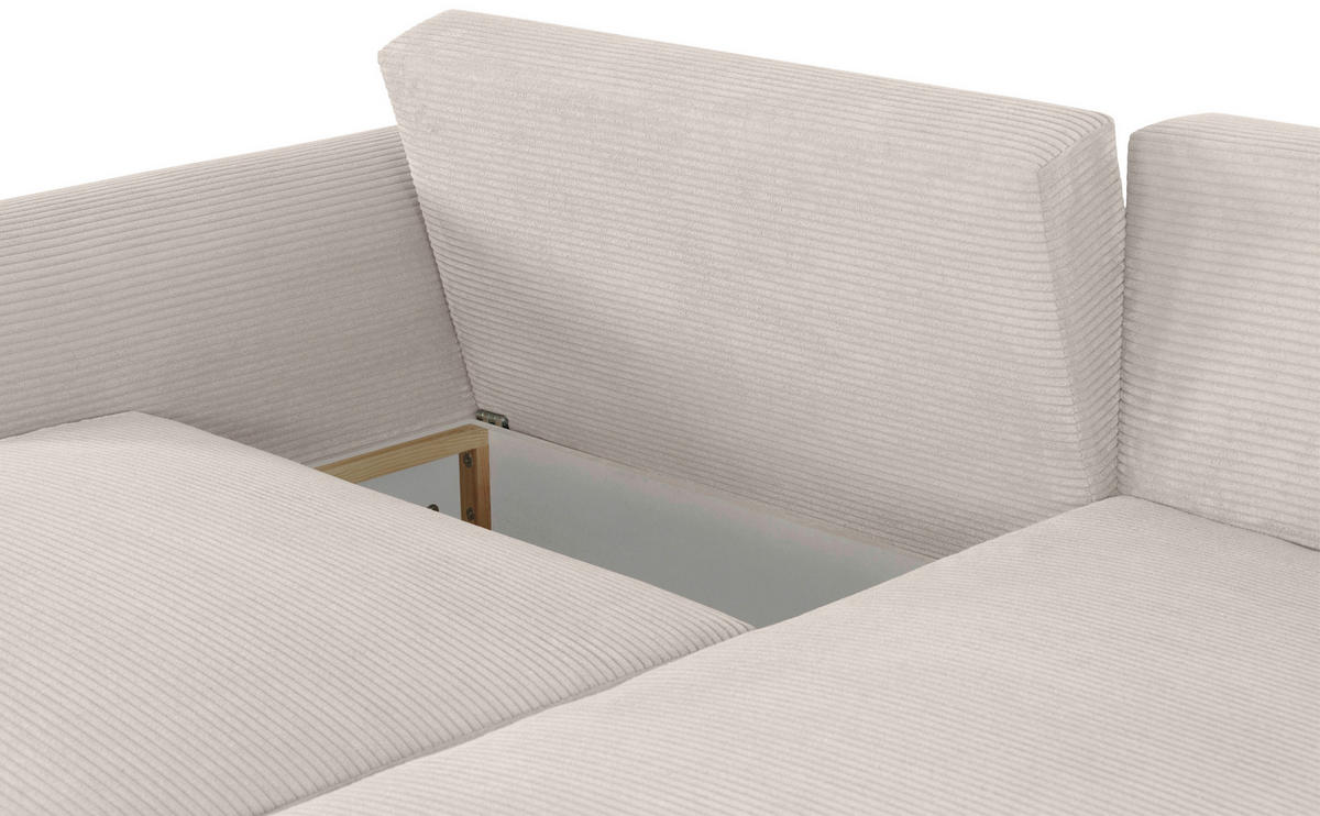 ECKSOFA in Cord Weiss  - Weiss, Design, Textil (250/151cm) - MID.YOU