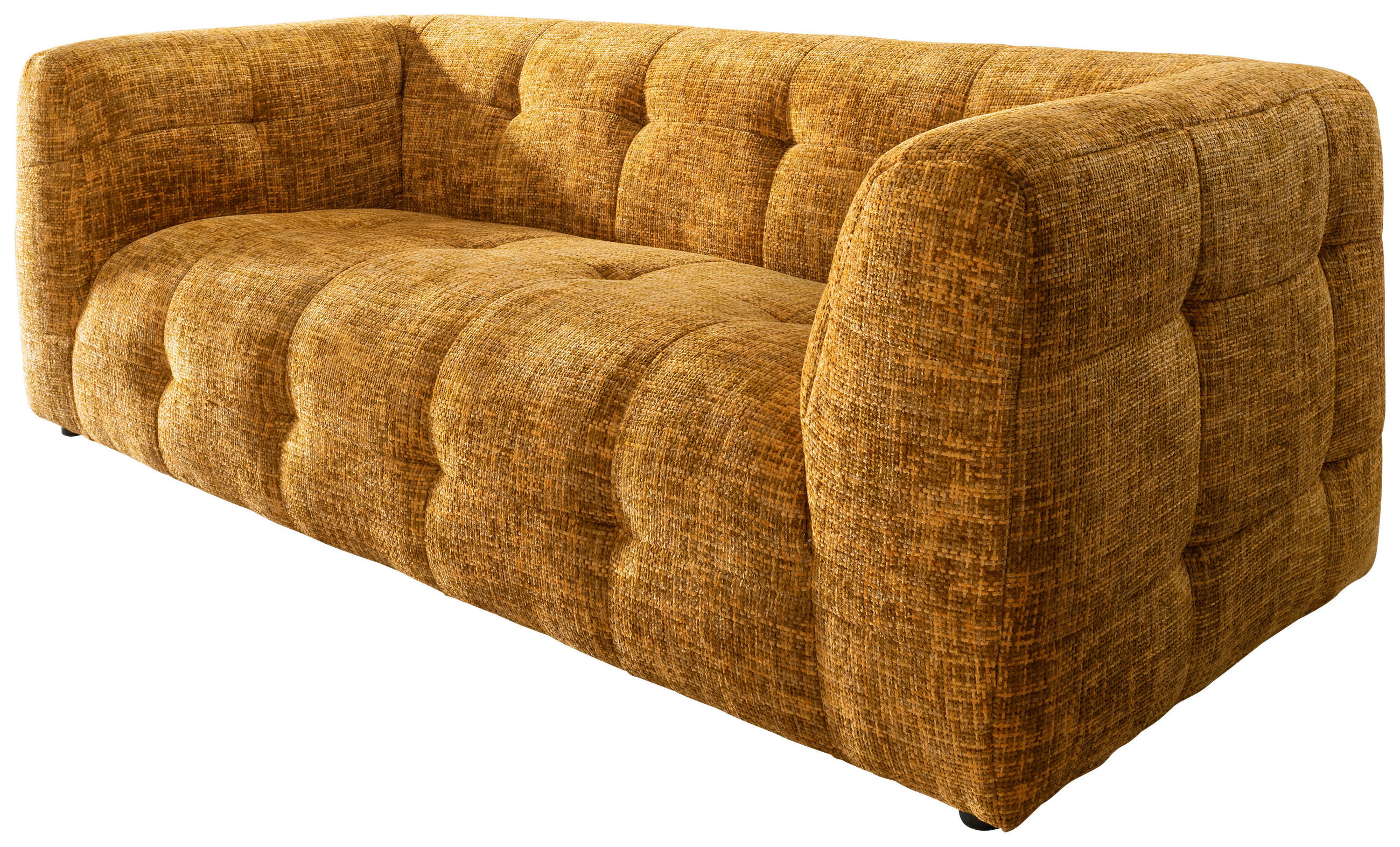 2,5-SITZER in Struktur Goldfarben  - Goldfarben/Schwarz, Design, Kunststoff/Textil (218/72/95cm) - Livetastic