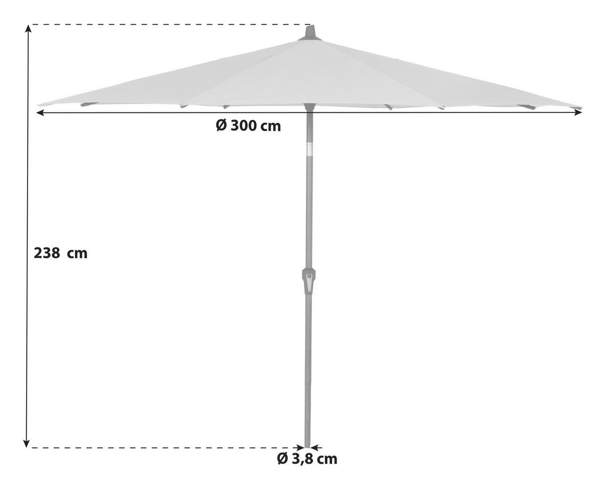 SONNENSCHIRM 300 cm  - Anthrazit/Olivgrün, KONVENTIONELL, Textil/Metall (300/300cm) - Siena Garden
