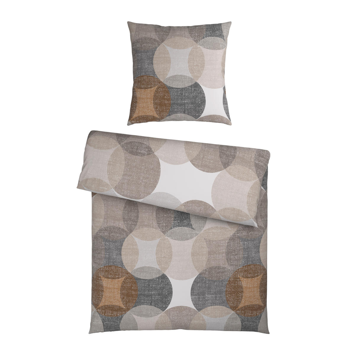 BETTWÄSCHE Flanell, Biber 155/220 cm  - Gelb/Braun, Textil (155/220cm) - Novel