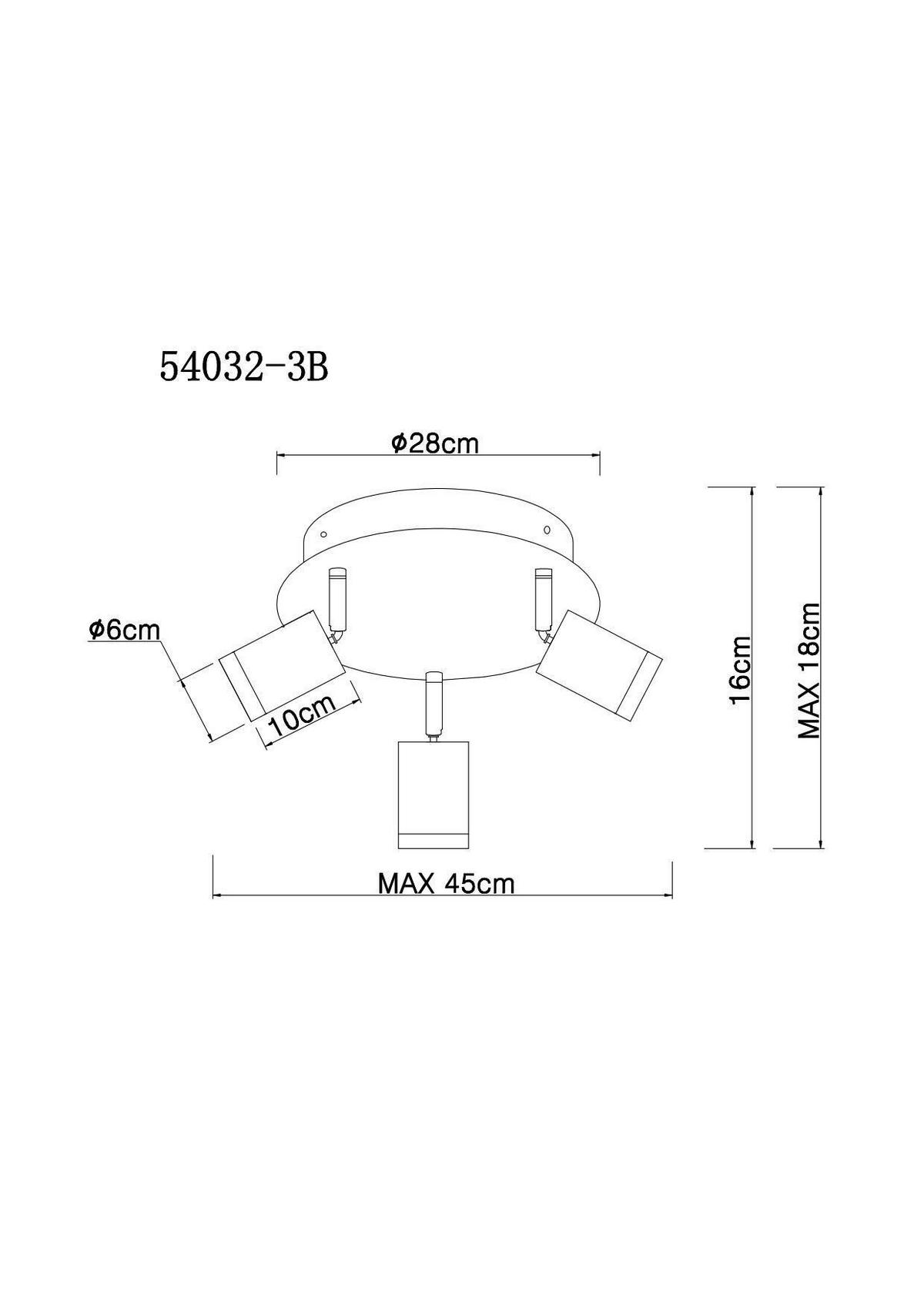 REFLEKTOR  JOSEBA      28/18 cm       - črna/barve niklja, Basics, kovina/les (28/18cm) - Globo