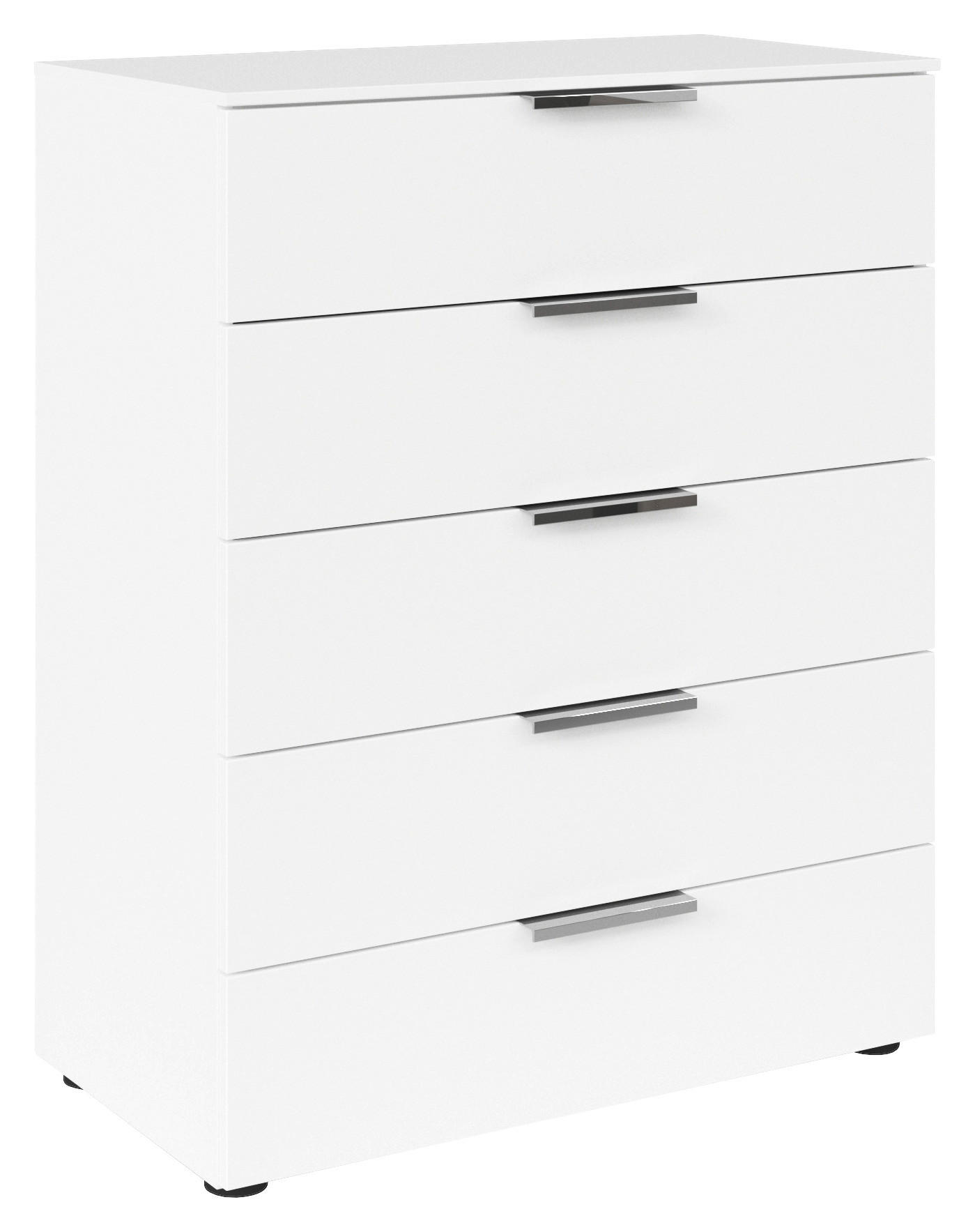 BYRÅ 80/100/42 cm - vit/kromfärg, Modern, metall/trämaterial (80/100/42cm) - Rauch Möbel