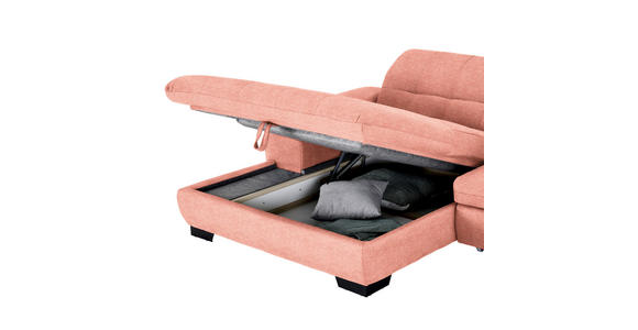 ECKSOFA in Webstoff Koralle  - Koralle/Schwarz, Design, Textil/Metall (180/265cm) - Carryhome