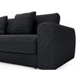 ECKSOFA  in Cord Schwarz  182/302 cm  - Schwarz, MODERN, Kunststoff/Textil (182/302cm) - Carryhome