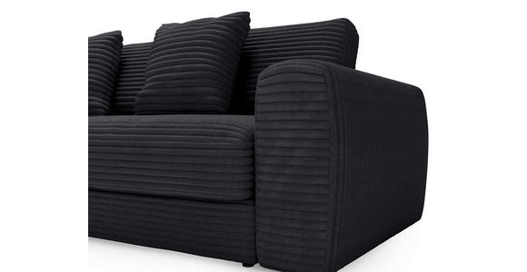ECKSOFA in Cord Schwarz 182/302 cm - Schwarz, MODERN, Kunststoff/Textil (182/302cm) - Carryhome