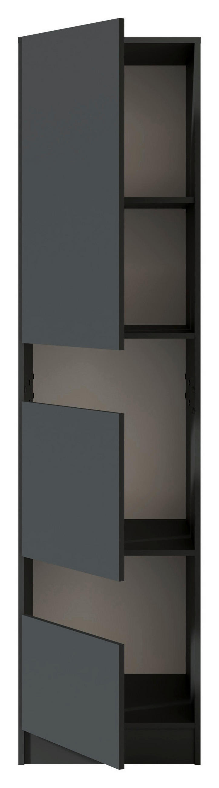 MEHRZWECKSCHRANK 50/200/68 cm  in Anthrazit  - Anthrazit/Schwarz, Design, Holzwerkstoff/Metall (50/200/68cm) - Milino