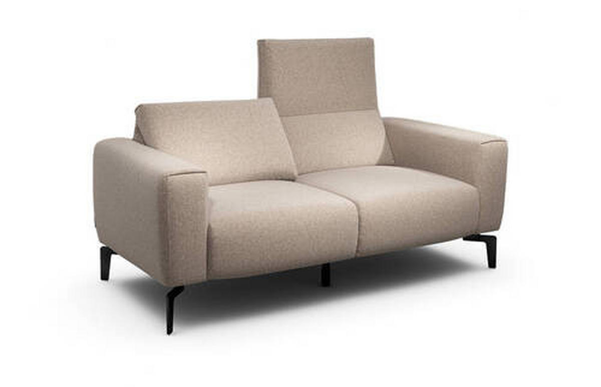 2-SITZER-SOFA in Chenille Sandfarben  - Sandfarben/Schwarz, Design, Textil/Metall (180/86/86-94cm) - SENSOO