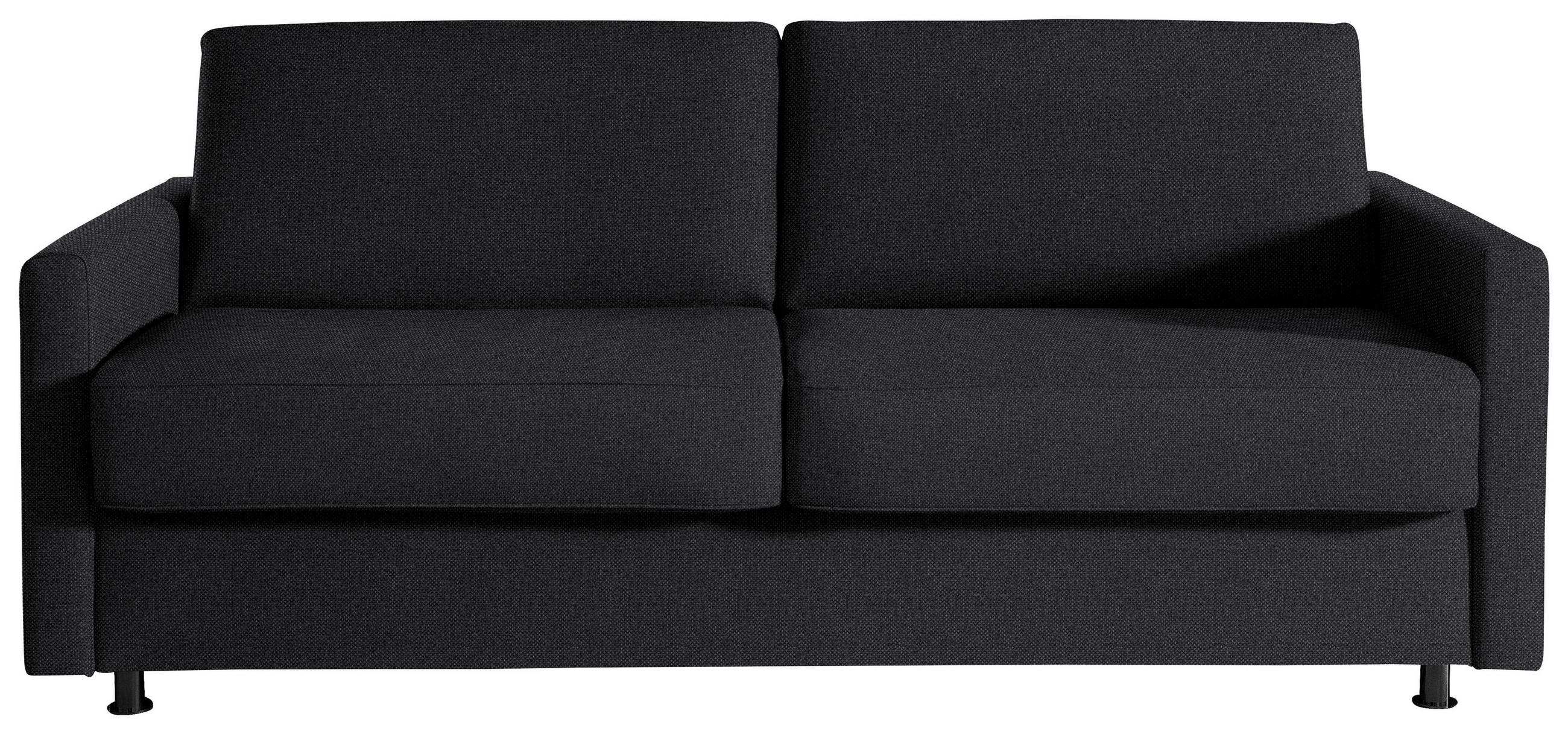 SCHLAFSOFA  in Flachgewebe Anthrazit  - Anthrazit/Schwarz, KONVENTIONELL, Textil/Metall (207/88/101cm) - Bali