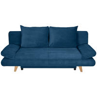 SCHLAFSOFA  mit Schlafen auf Sitzhöhe, haustierfreundlicher Bezug Cord Blau  - Blau/Buchefarben, KONVENTIONELL, Holz/Textil (200/75/85cm) - Carryhome