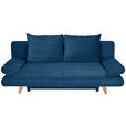 SCHLAFSOFA Cord Blau  - Blau/Buchefarben, KONVENTIONELL, Holz/Textil (200/75/85cm) - Carryhome