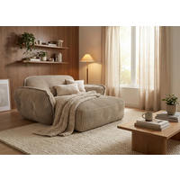 XXL-SESSEL - Beige/Schwarz, MODERN, Kunststoff/Textil (182/87/184cm) - Trendmanufaktur