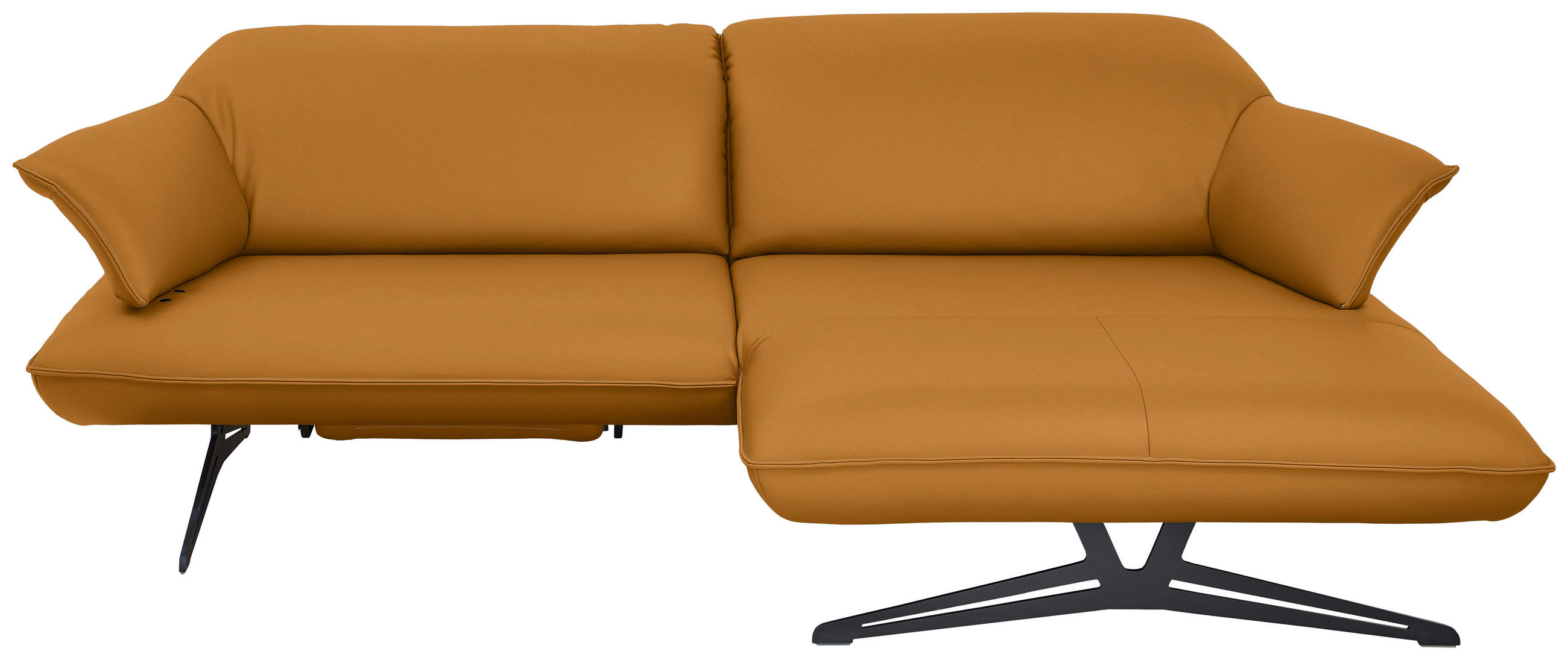 ECKSOFA in Echtleder Goldfarben  - Beige/Goldfarben, Design, Leder/Metall (252/169cm) - Koinor