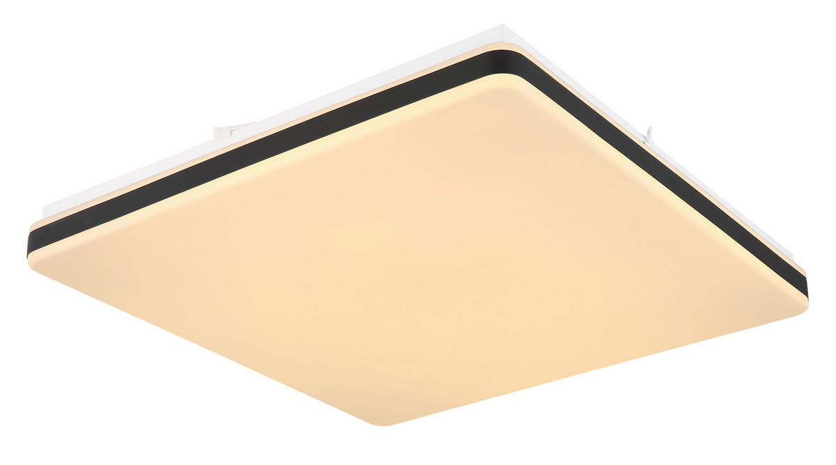 LED-DECKENLEUCHTE ULLY 48,5/48,5/6,6 cm   - Schwarz/Weiß, KONVENTIONELL, Kunststoff/Metall (48,5/48,5/6,6cm) - Globo