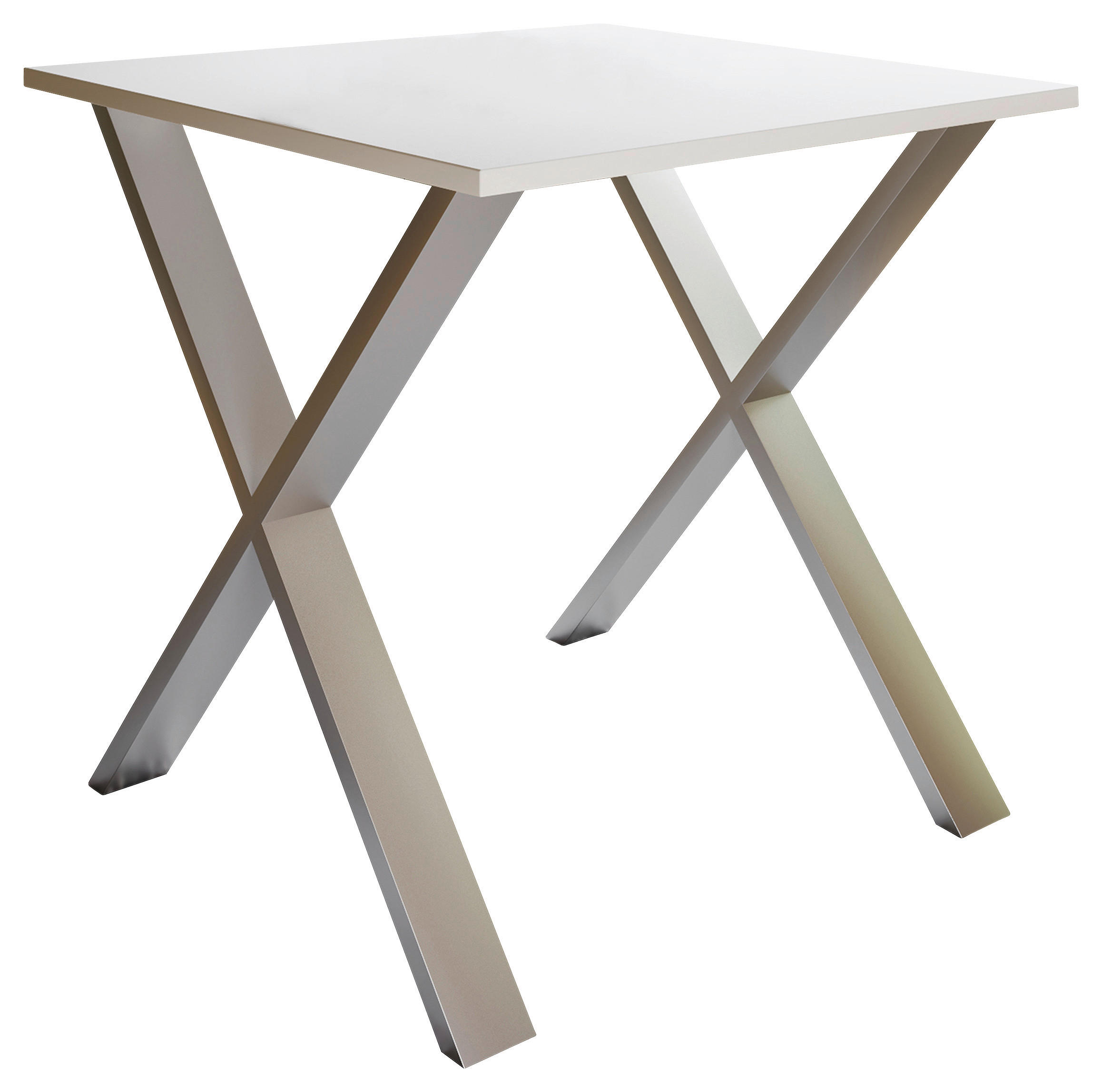 ESSTISCH in Metall, Holzwerkstoff  - Silberfarben/Weiß, Basics, Holzwerkstoff/Metall (80cm) - MID.YOU